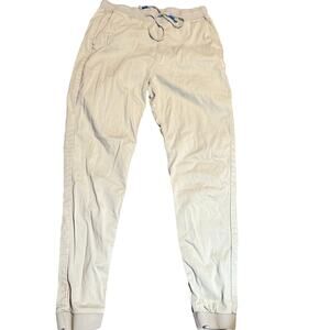 Mugsy Jeans Highlands Joggers, Khaki Stretch Chino Pants, Men's Medium